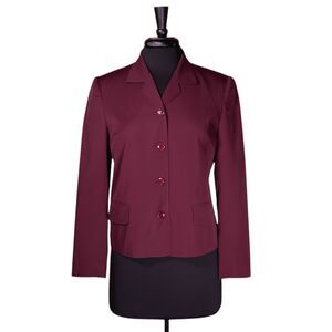 Talbots Women's Blazer Burgundy Red Wool Lined Work Career Office Suit Jacket 6P